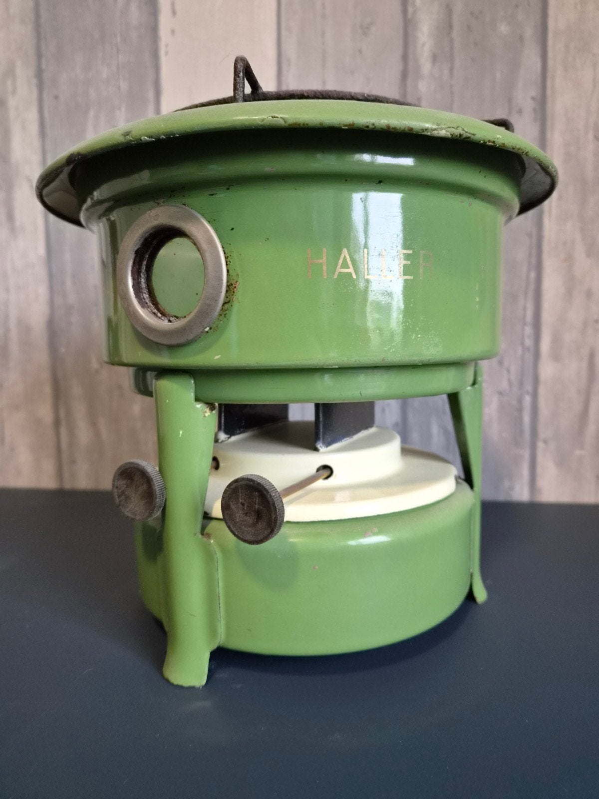 Vintage Haler Petroleum Kooktoestel - Groen Emaille, Ophalen of Verzenden