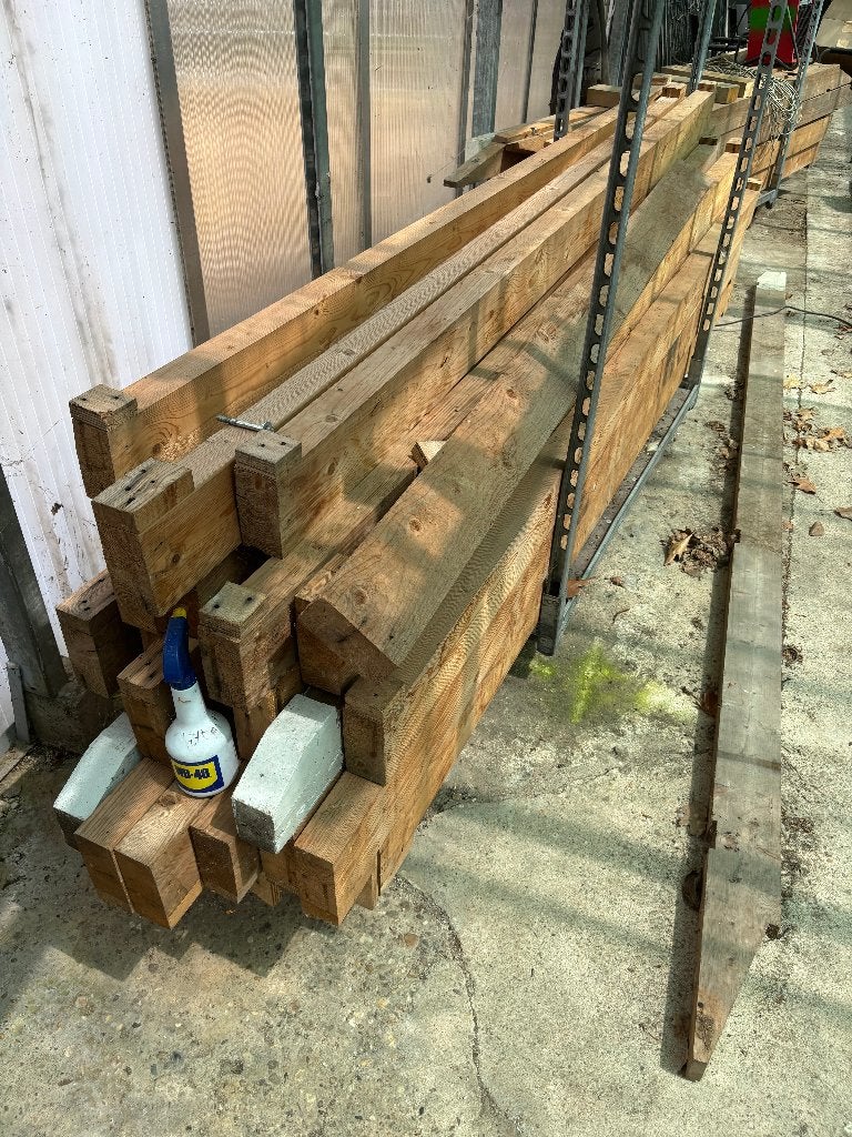 Houten balken,gebruikt,vuren 6x12cm,lengtes 250,350 en 420cm, Zo goed als nieuw, Balk, Vuren, Ophalen