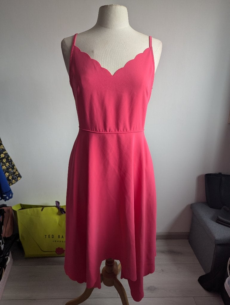 Ted Baker roze spaghettiband jurk Simbah - Maat 3 (38/40), Maat 38/40 (M), Ophalen of Verzenden, Zo goed als nieuw, Roze