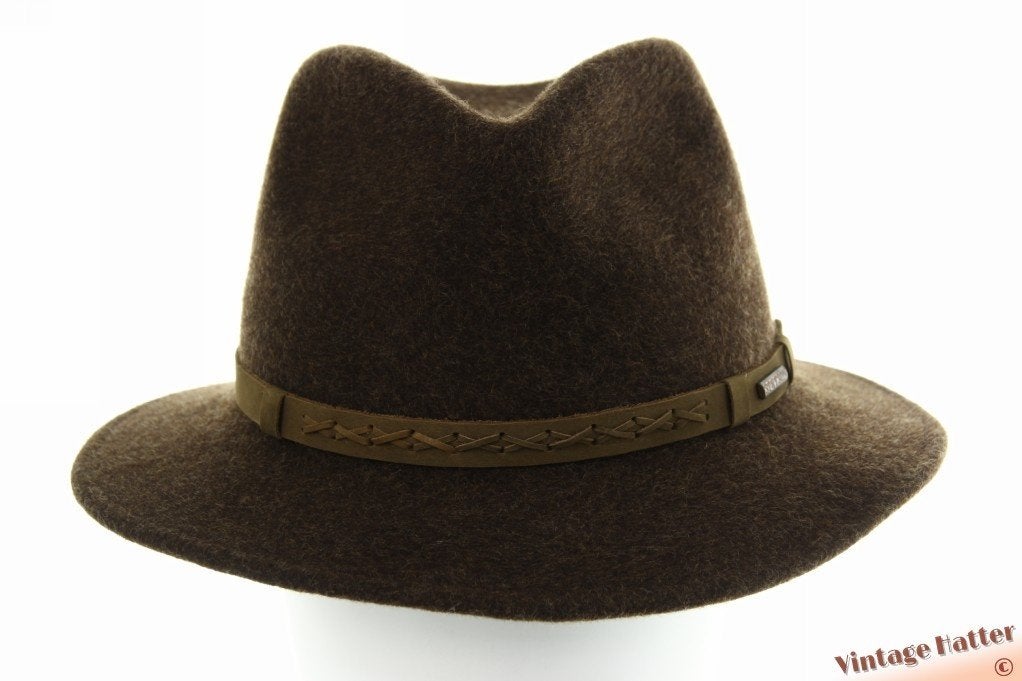 Outdoor gleufhoed Stetson Exeter bruin gemengd wolvilt 57, Stetson, Hoed, Ophalen of Verzenden, 57 cm (M, 7⅛ inch) of minder