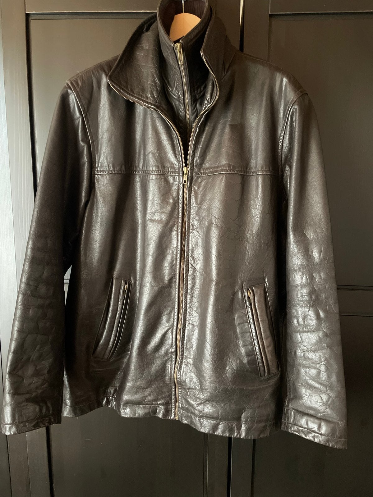 Heren  bruin leren jas - Superior New York - Maat L, Ophalen of Verzenden, Gedragen, Maat 52/54 (L), Bruin