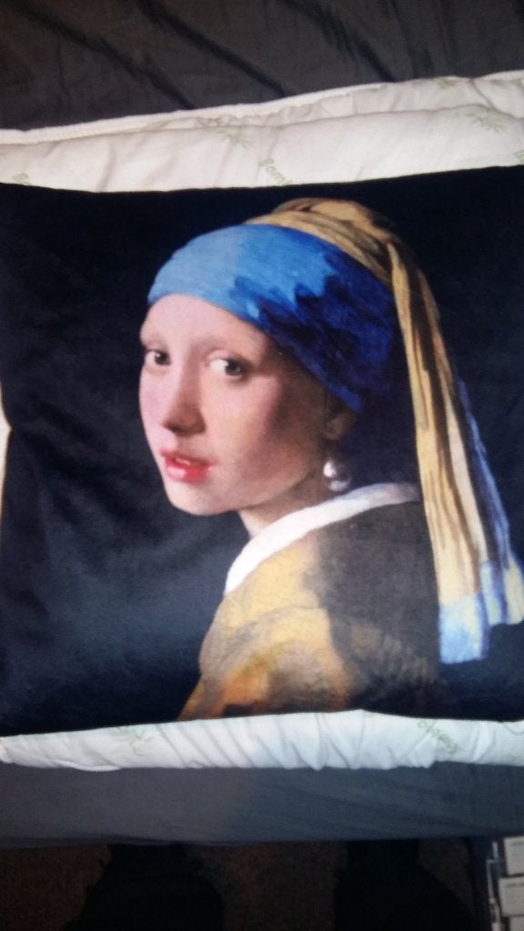 zachte nieuwe sierkussens met meisje met de parel, Ophalen, Nieuw, Zwart, Vierkant