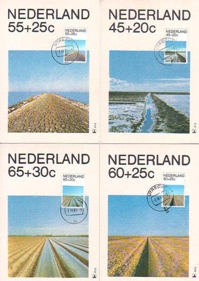 Maximumkaarten	Zomerzegels (4x), Verzenden, Overige typen