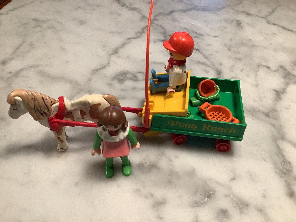 Playmobil 3713 Pony Ranch Wagen met paard en figuren, Ophalen of Verzenden, Gebruikt