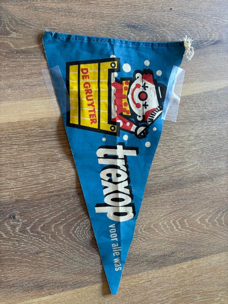 Vintage Rexop De Gruyter wimpel - Zeldzaam verzamelobject, Verzamelen, Merken en Reclamevoorwerpen, Ophalen, Gebruikt, Reclamebord