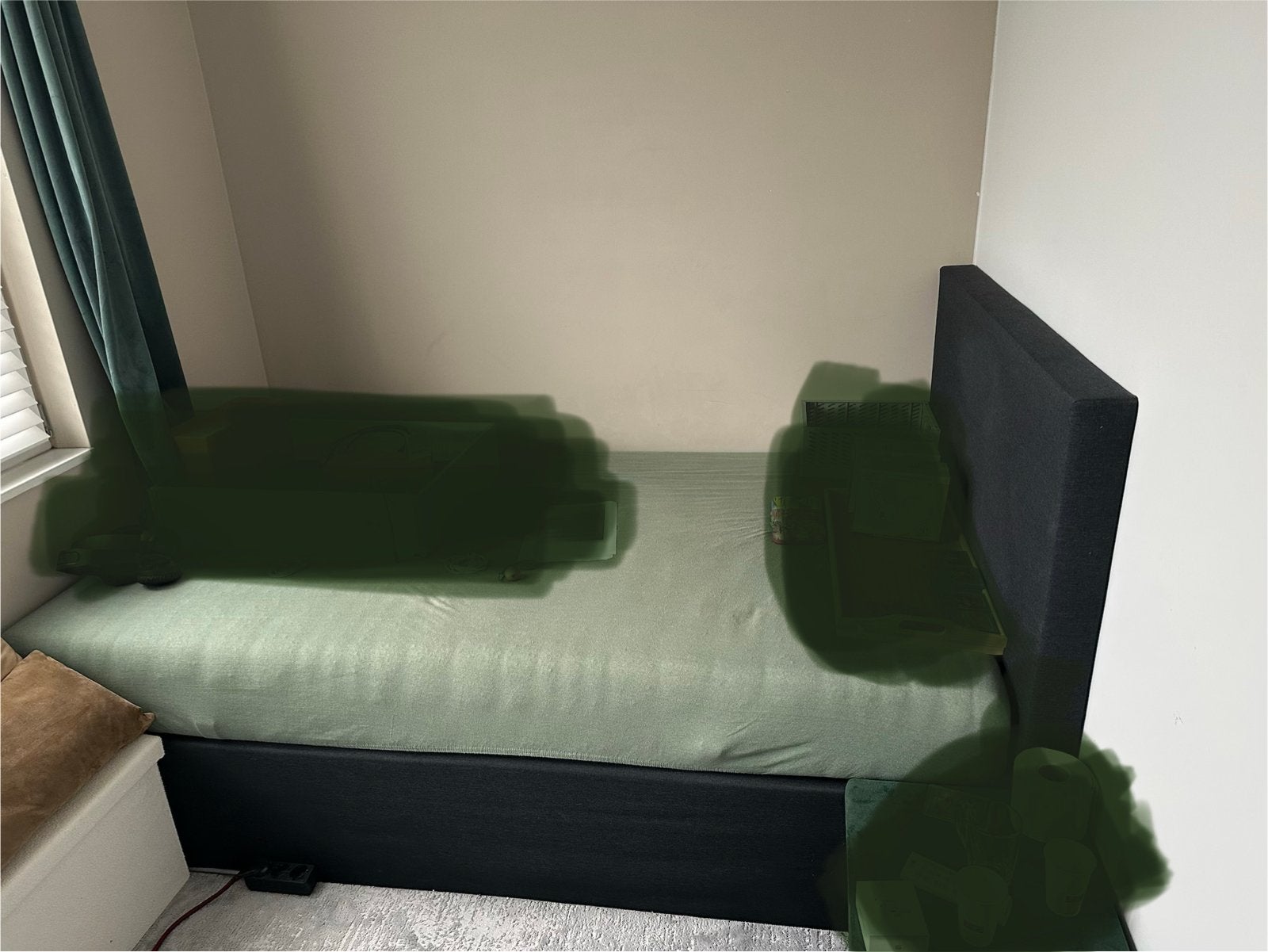 Boxspring 120x200 Jysk - Zo goed als nieuw, Ophalen, Zwart, Zo goed als nieuw, Twijfelaar