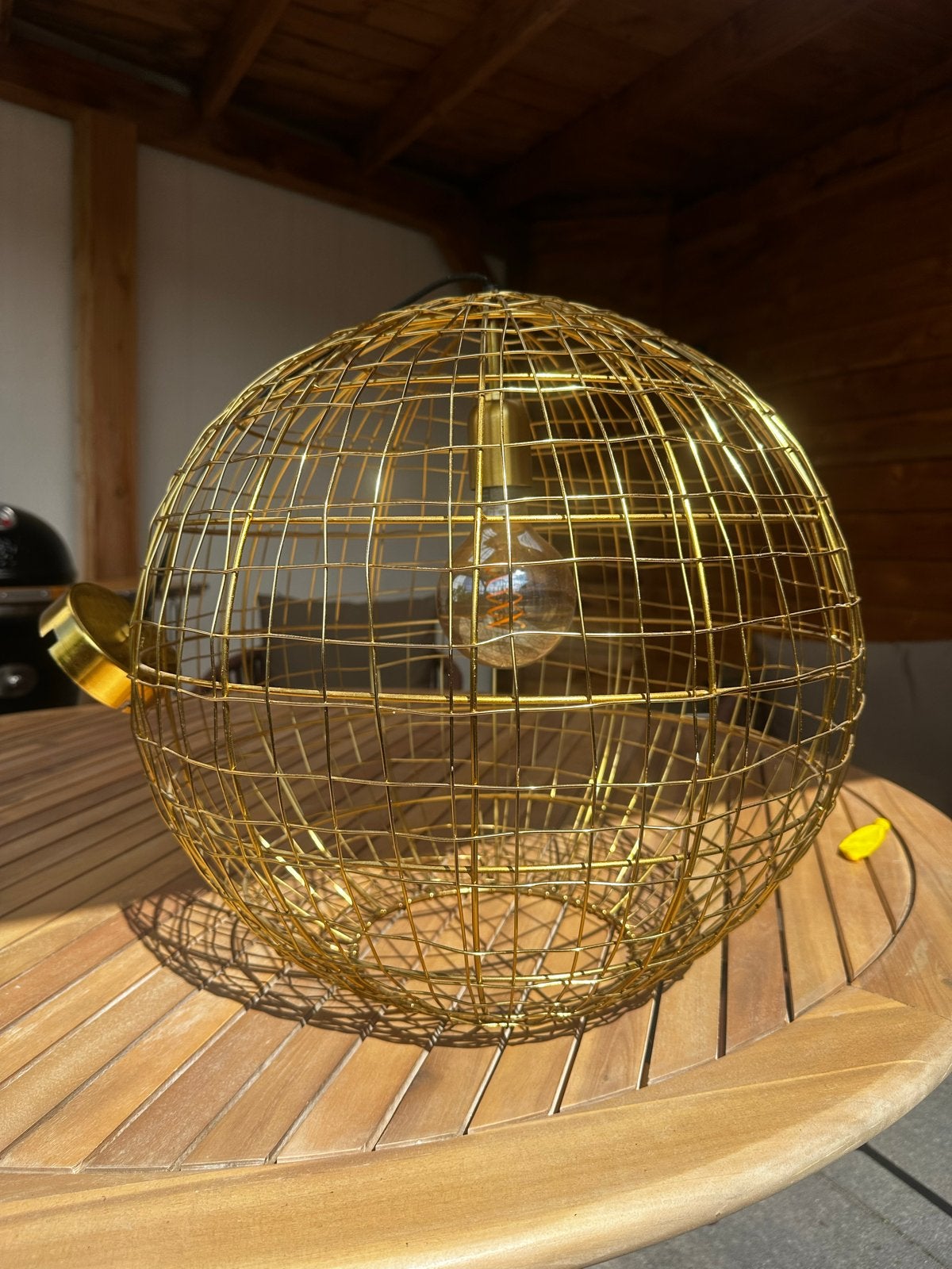Gouden Hanglamp incl. philips hue, Huis en Inrichting, Lampen | Hanglampen, Ophalen, Zo goed als nieuw, Metaal, E27 (groot)