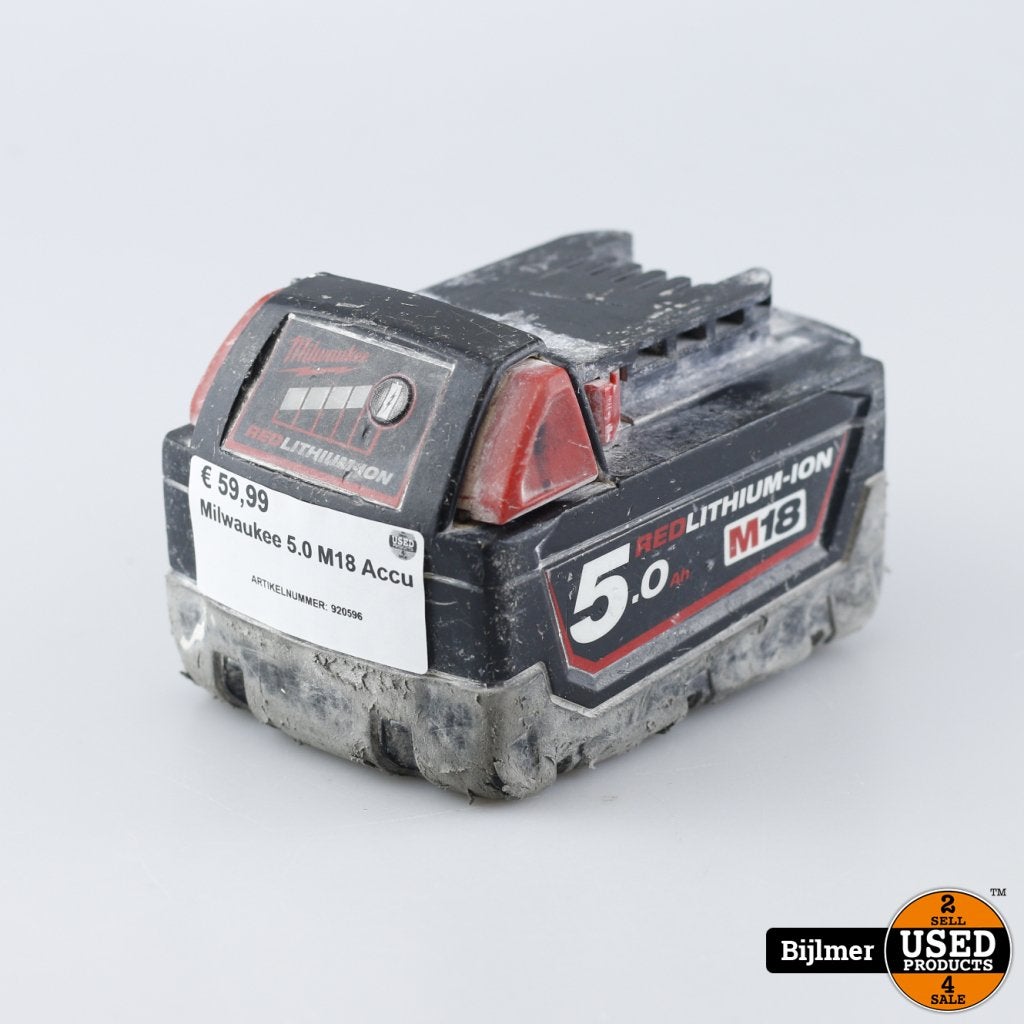 Milwaukee 5.0 M18 Accu, Milwaukee, Gebruikt, Support@milwaukee.com, Milwaukee Electric Tool Corporation, 13135 W. 
Lisbon Road, Brookfield, WI 53005
USA