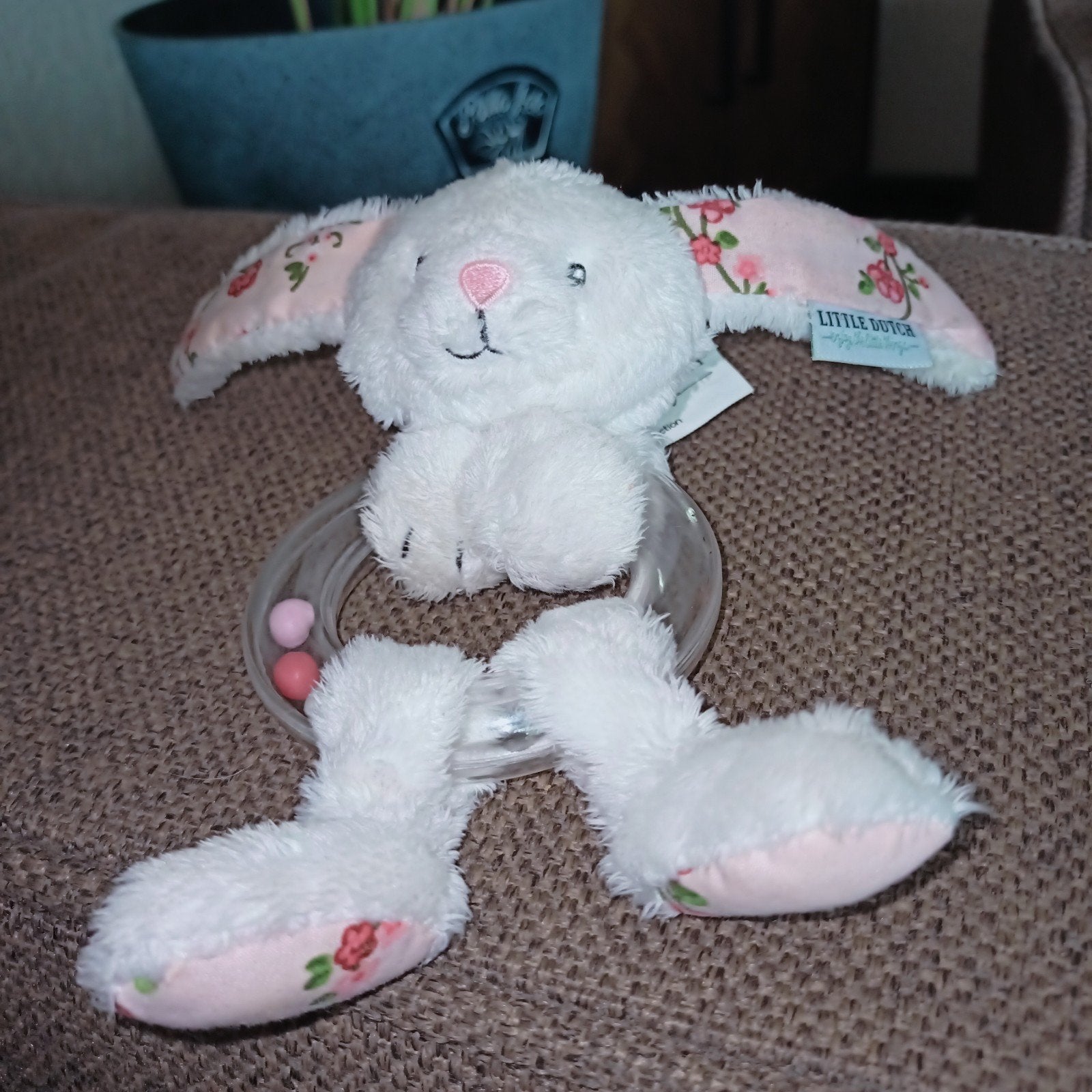 Little dutch, tiamo, rammelaar konijn pink blossom., Kinderen en Baby's, Speelgoed | Knuffels en Pluche, Little Dutch, Konijn