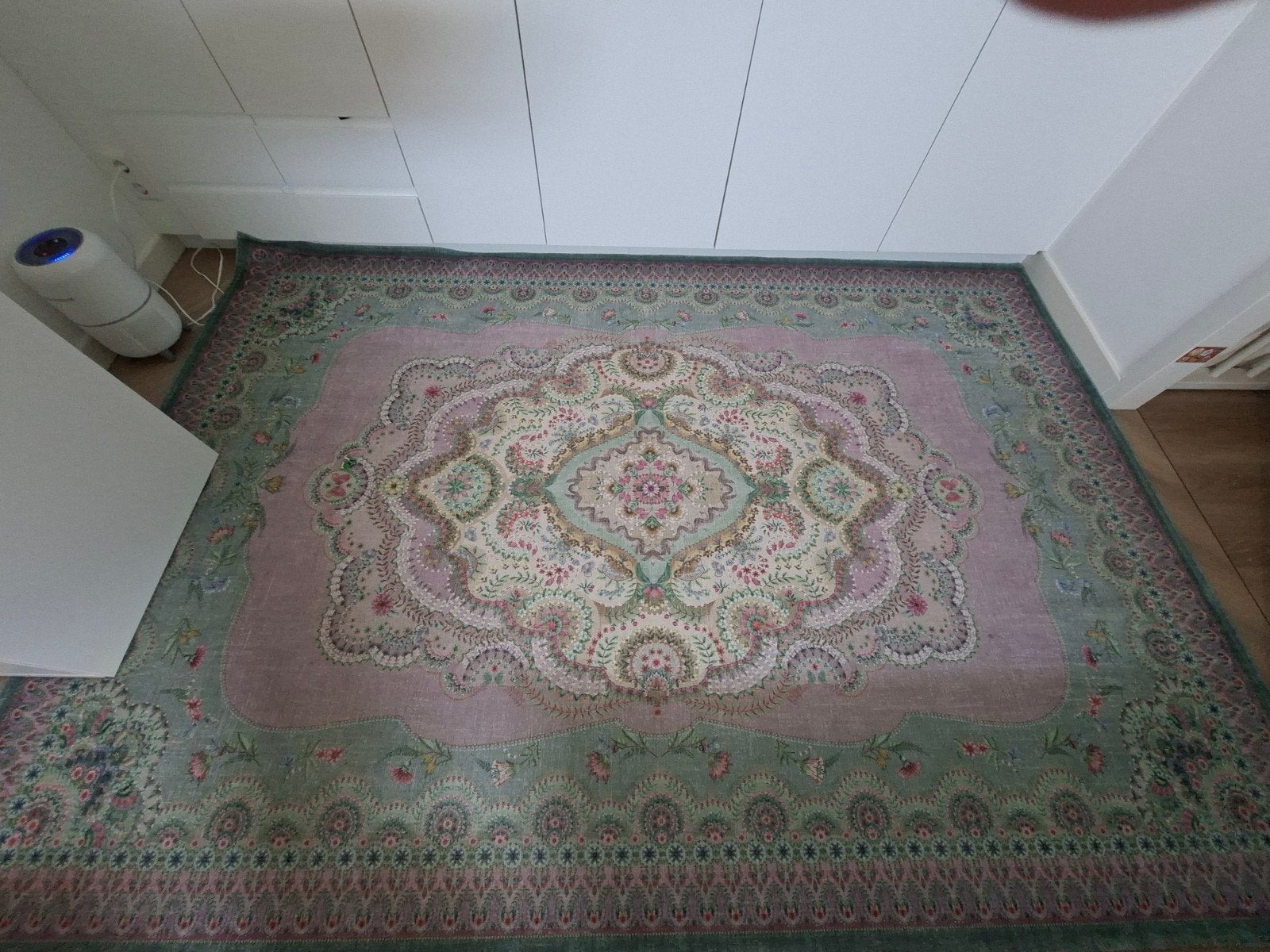 Vloerkleed Studio Pip, zgan, 200x300 cm, bloemenprint, Ophalen, Groen, 200 cm of meer, Zo goed als nieuw
