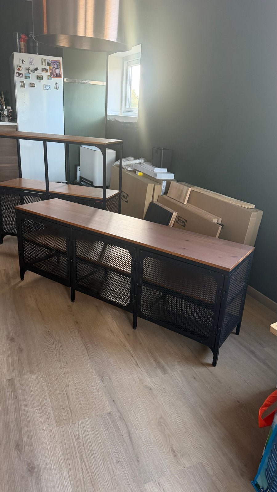 IKEA FJÄLLBO TV-meubel, zwart, 150x36x54 cm, Ophalen, Gebruikt, 100 tot 150 cm, Minder dan 100 cm