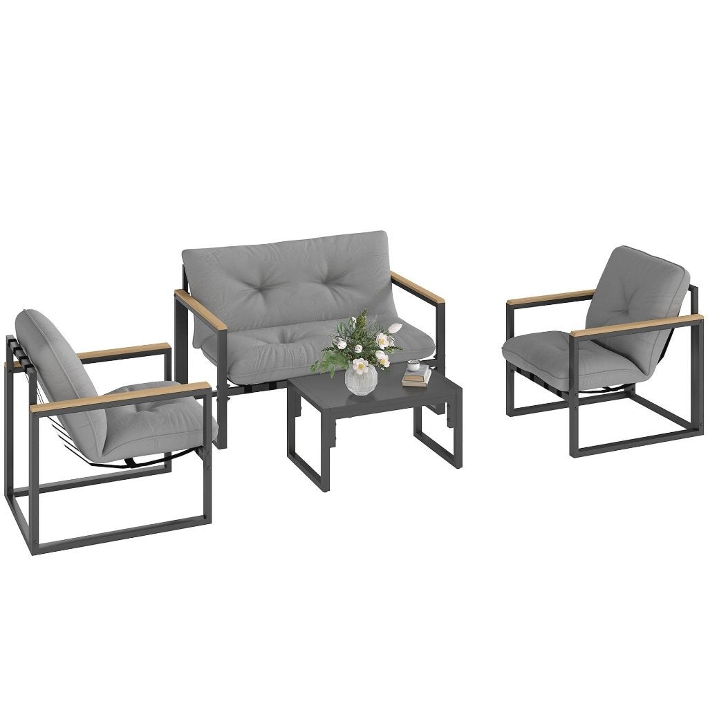 Tuinmeubelset voor 4 Personen, Tuin en Terras, 2 zitplaatsen, Nieuw, Ophalen of Verzenden, Bank