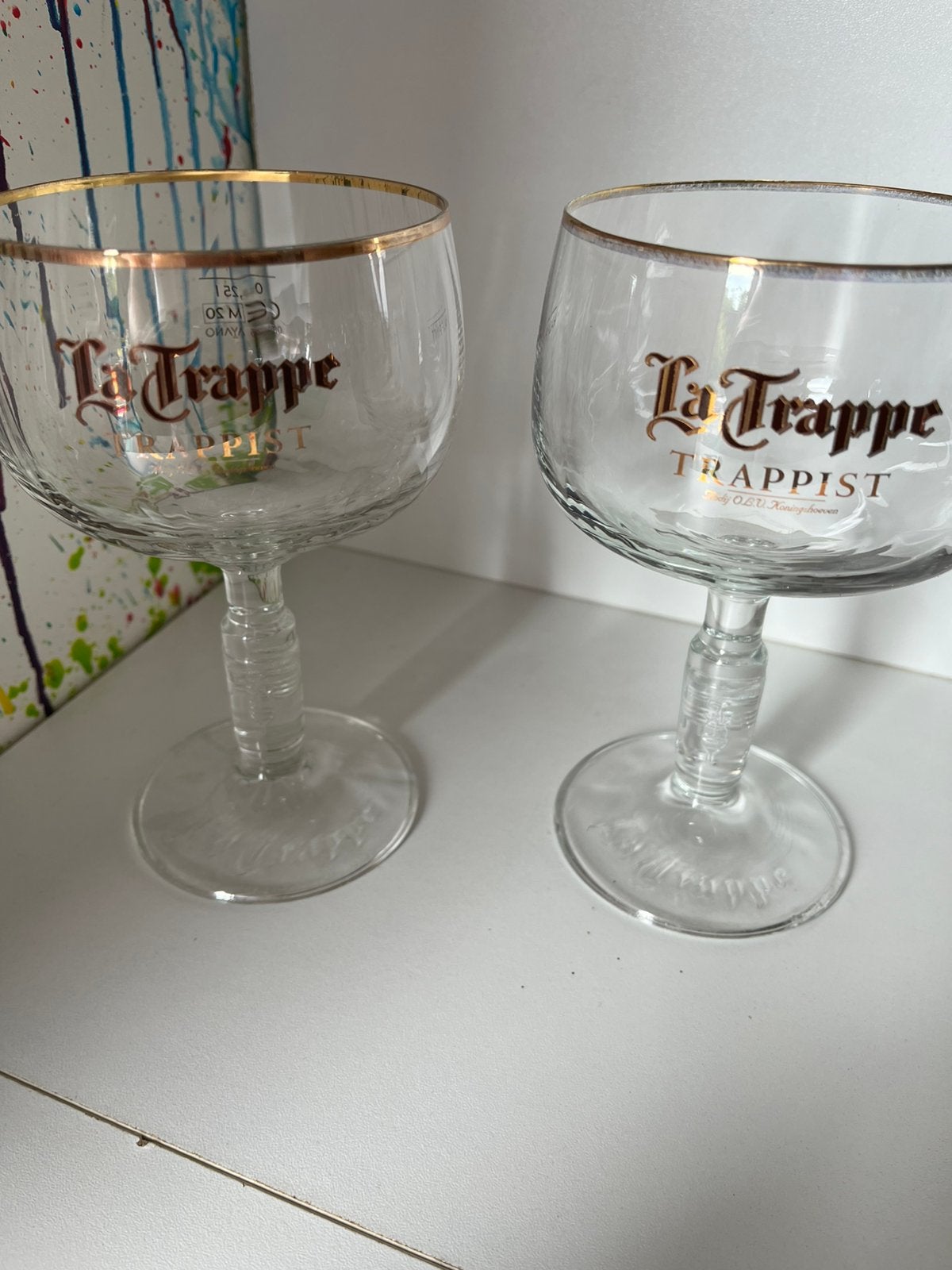 La Trappe bierglazen set van 2 glazen, Ophalen of Verzenden, Zo goed als nieuw, Glas of Glazen, La Trappe