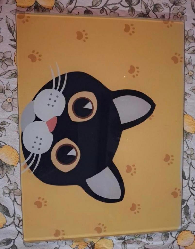 Glazen snijplank met kattenprint - Nieuw, Ophalen, Nieuw