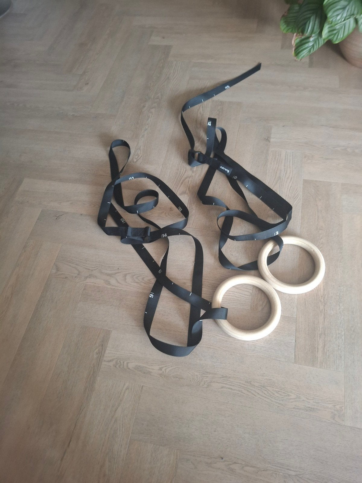 Turnringen - Houten Gymnastiek Ringen met Verstelbare Banden, Sport en Fitness, Fitnessmaterialen, Ophalen of Verzenden