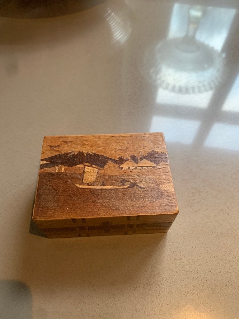 Japanse geheime doos (himitsu-bako) Puzzle Box, Bruin, Handgemaakt, Doos, Japan