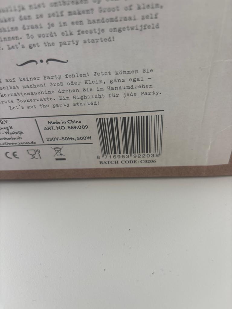 Suikerspinmachine, Ophalen of Verzenden, Gebruikt