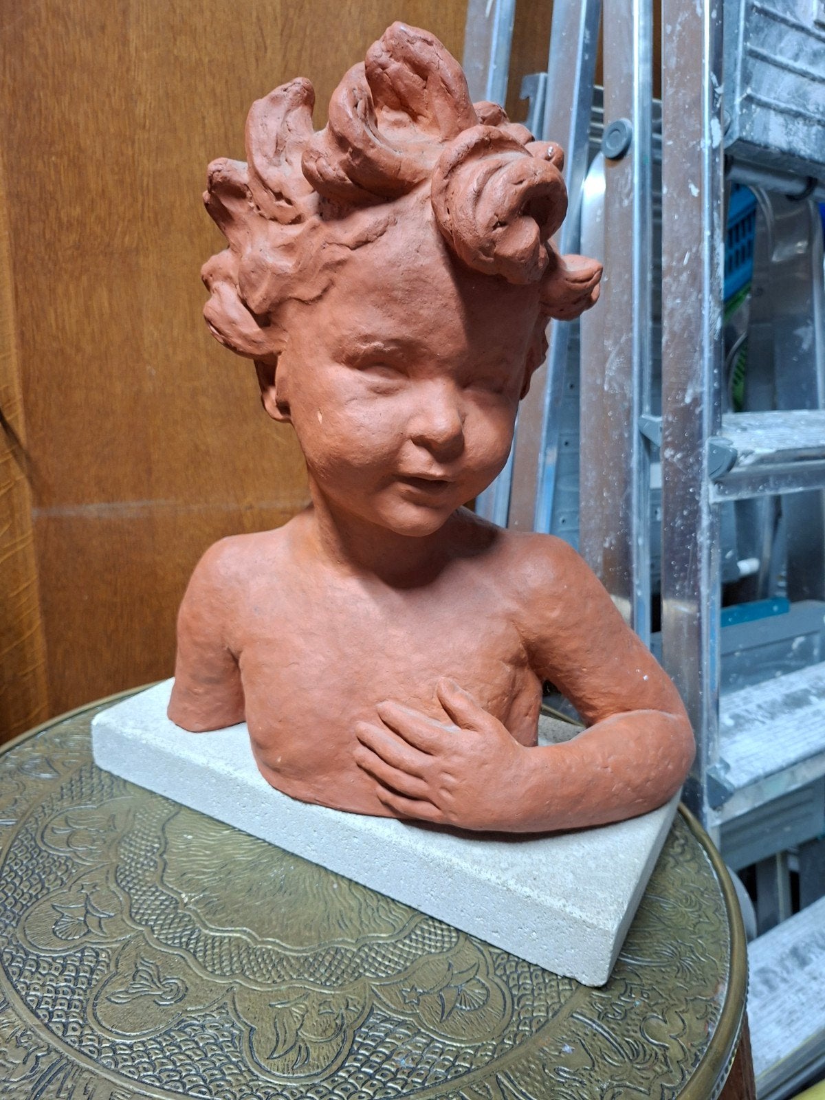 Manneke Pis Borstbeeld - Terracotta - 35x45cm, Antiek en Kunst, Ophalen