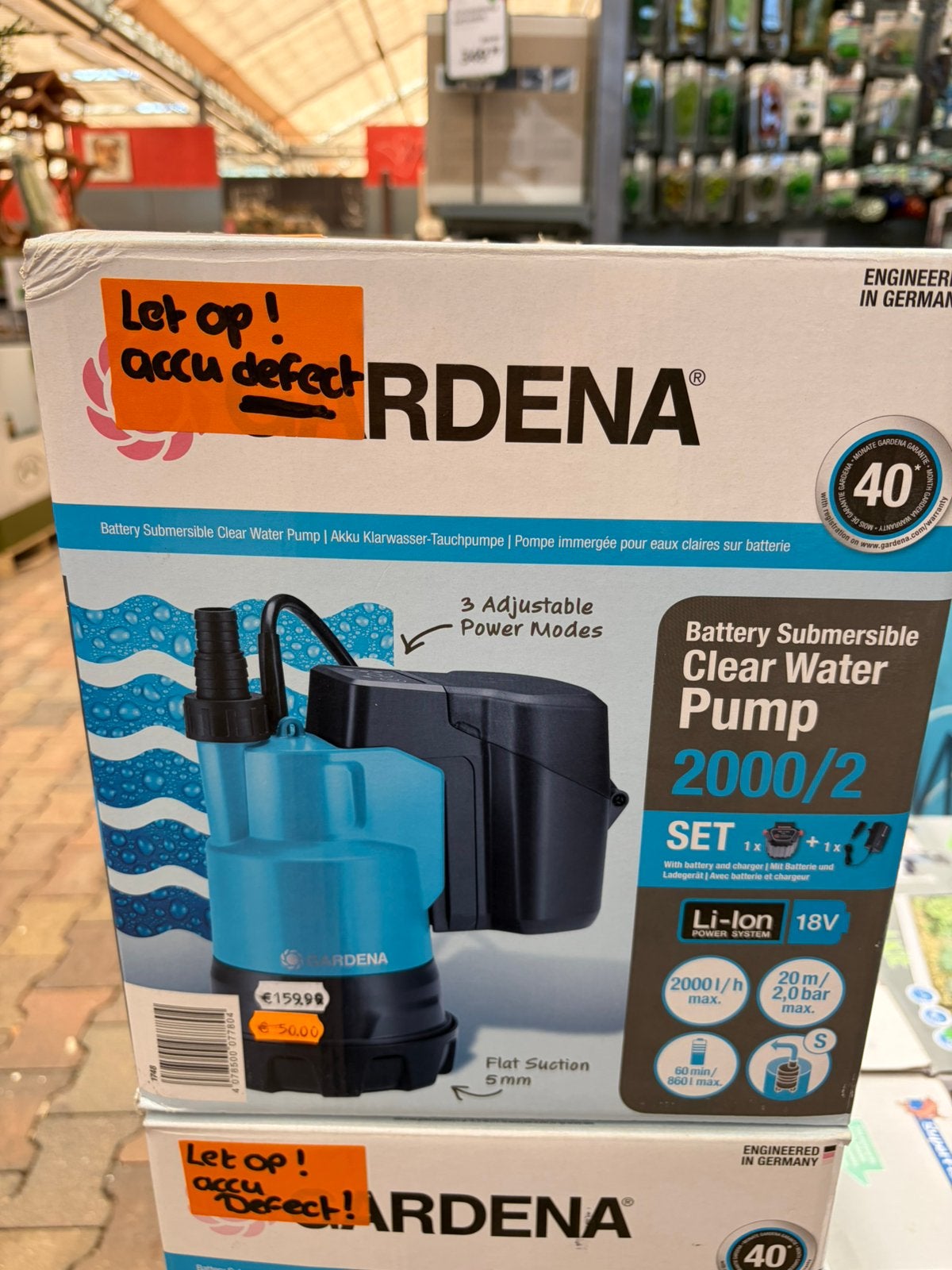 Gardena Accu clear water pomp, Ophalen of Verzenden, Nieuw, Dompelpomp