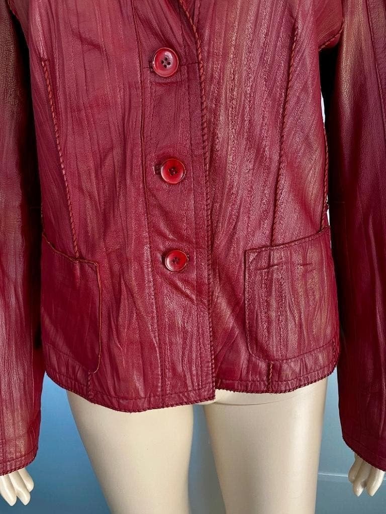 H804 Taifun maat 38=M echt-lams-leren jasje blazer colbert, Kleding | Dames, Maat 38/40 (M), Ophalen of Verzenden, Zo goed als nieuw
