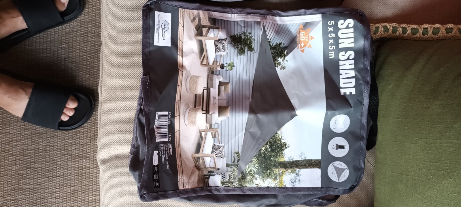 Schaduwdoeken 2x3m en 5x5x5m - 1x gebruikt, Tuin en Terras, Schaduwdoeken, Ophalen of Verzenden