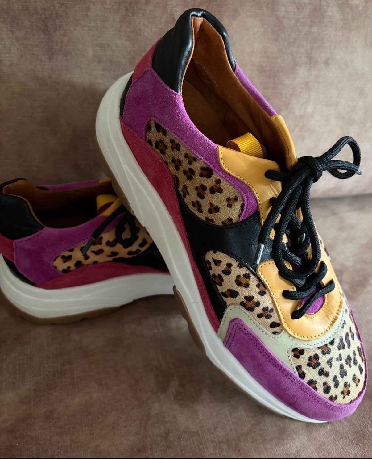 Manfield sneaker leer, Overige kleuren, Nieuw, Ophalen of Verzenden, Sneakers of Gympen