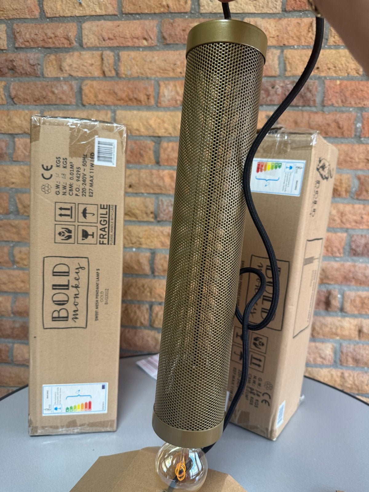 Bold Monkey Sweet Mesh Hanglamp S Goud - Nieuw in doos, Huis en Inrichting, Ophalen of Verzenden, Nieuw, Metaal, E27 (groot)