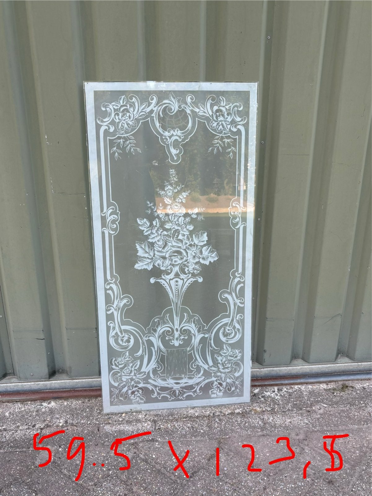 Decoratief glas met bloemenpatroon - 59.5x123.5 cm, Gevelraam of Ruit, Minder dan 80 cm, N, 120 tot 160 cm