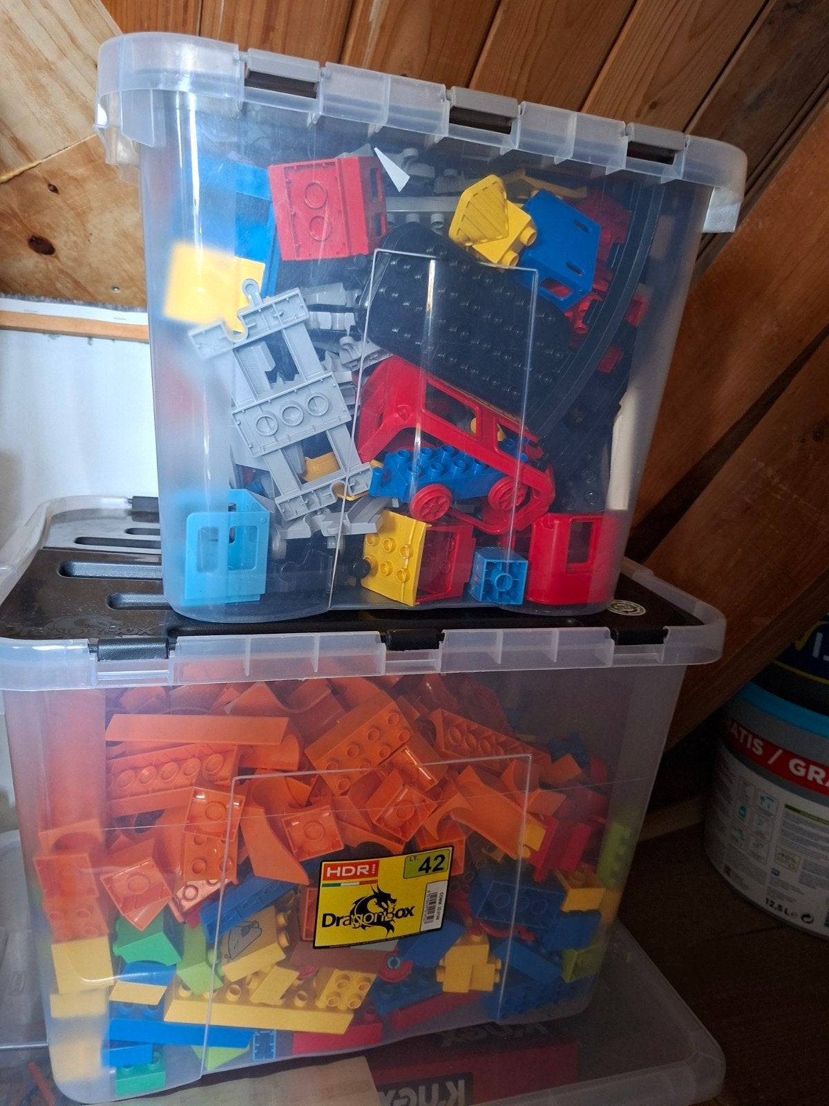 duplo, knikkerbaan, trein en losse duplo, Ophalen, Gebruikt