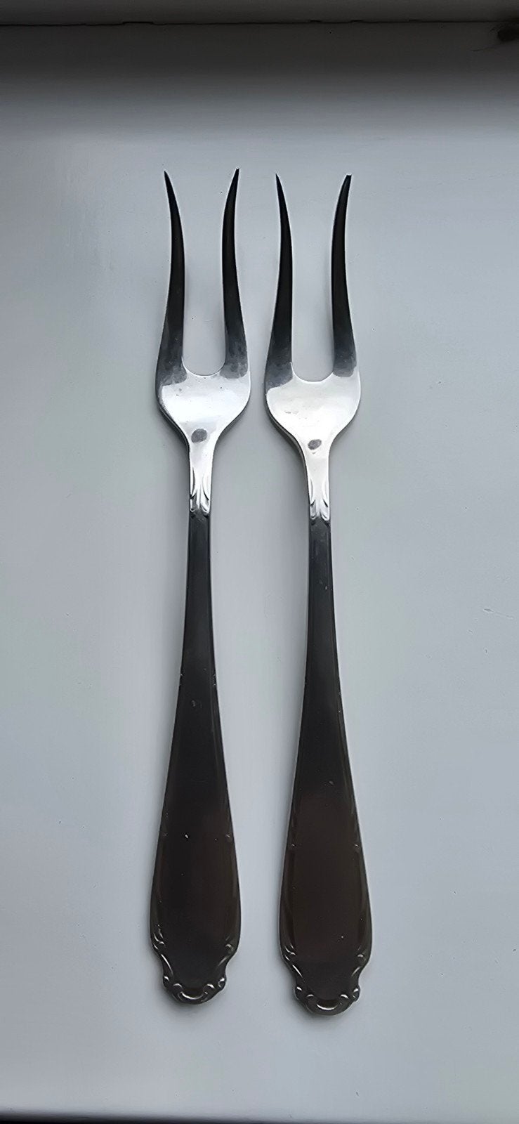 2x vleeswaren vorkje Gero Zilmeta 517, Gebruikt, Gero, Ophalen of Verzenden, Rvs of Chroom