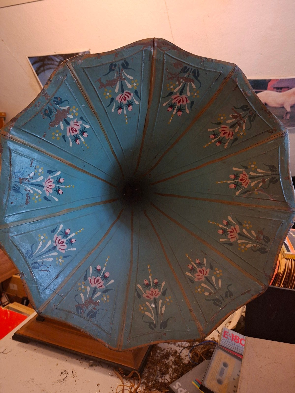 Antieke Grammofoon met Hoorn - Decoratief Stuk, Ophalen