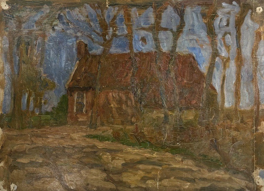 326. Schilderij, Reinhart Dozy – boerenerf, ca.1900–1920