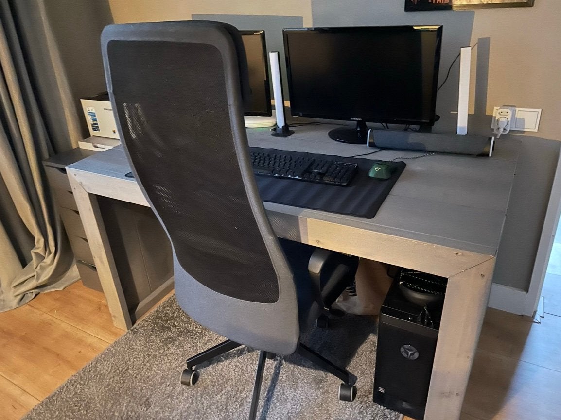 Bureau steigerhout 146x80x78, Ophalen, Zo goed als nieuw