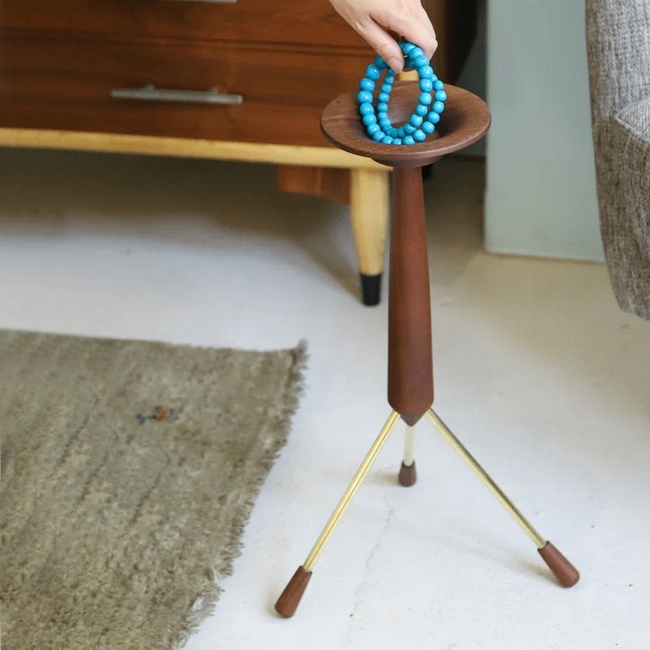 Deens teak tripod STANDAARD vintage Space Age Mid Century, Ophalen of Verzenden, Gebruikt, Hout, Scandinavisch
