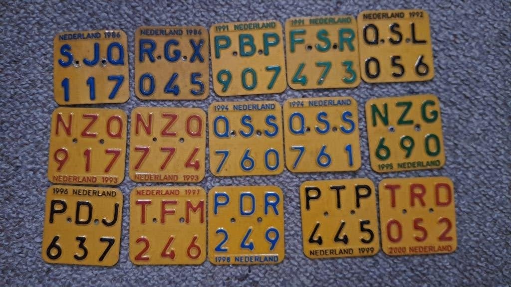 Brommer kenteken/verzekering plaatjes, Ophalen, Gebruikt