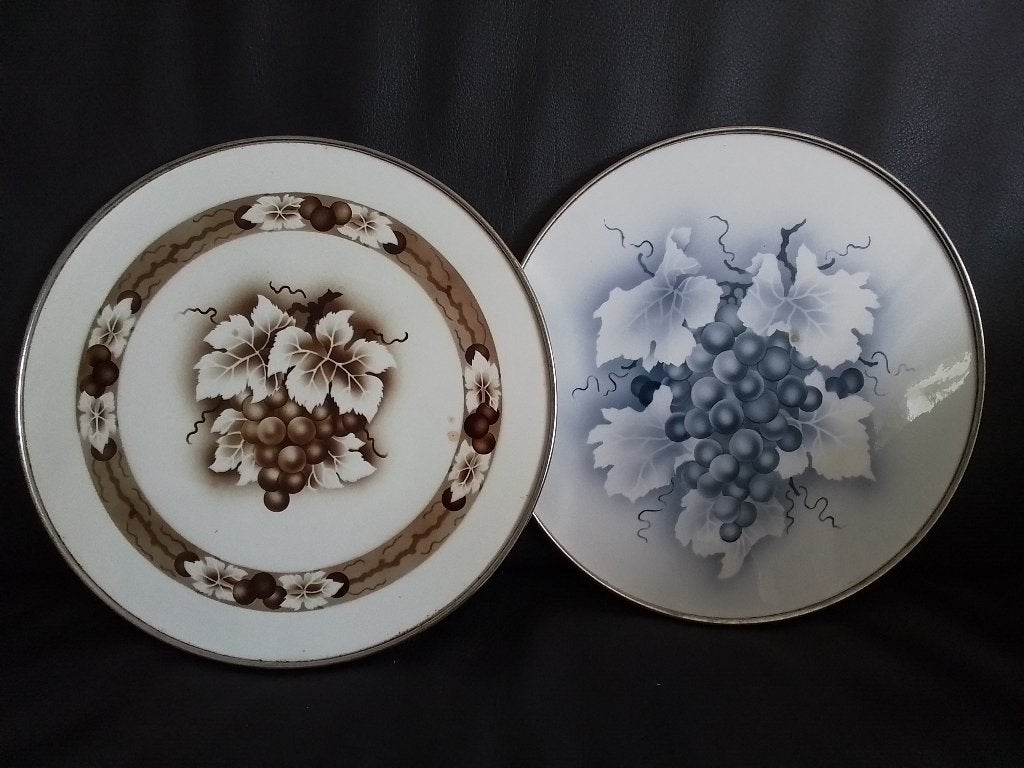 2 × Ronde taartschaal met een metalen rand, Ophalen of Verzenden