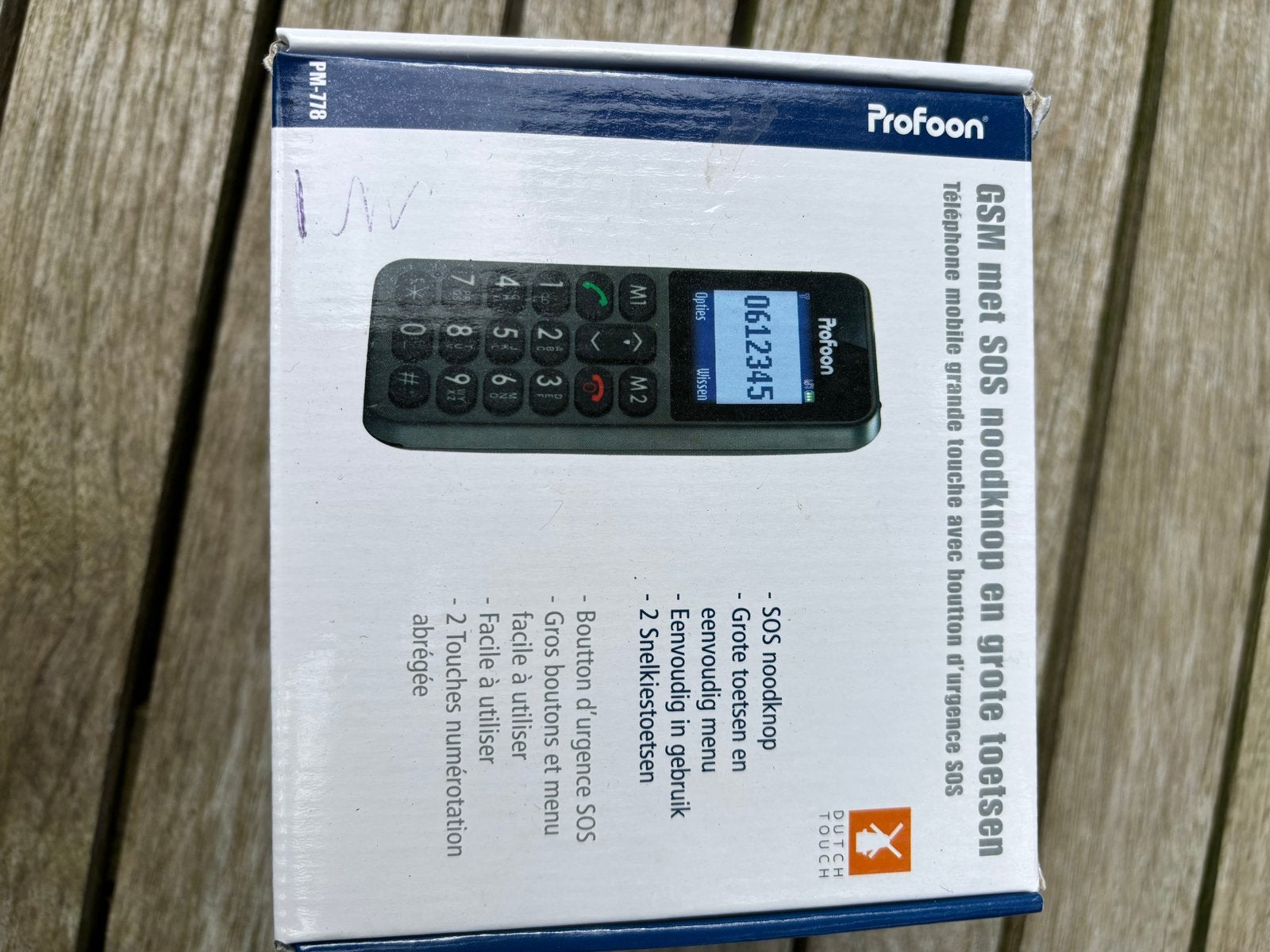 Profone GSM met SOS-noodknop en grote toetsen, Geen camera, Ophalen of Verzenden, Zo goed als nieuw, Klassiek of Candybar