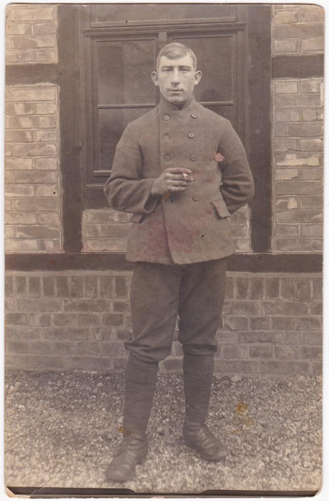 Antieke Foto Franse Soldaat Halle Saale WW1, Verzamelen, Militaria | Algemeen, Verzenden, Landmacht, Overige gebieden, Foto of Poster