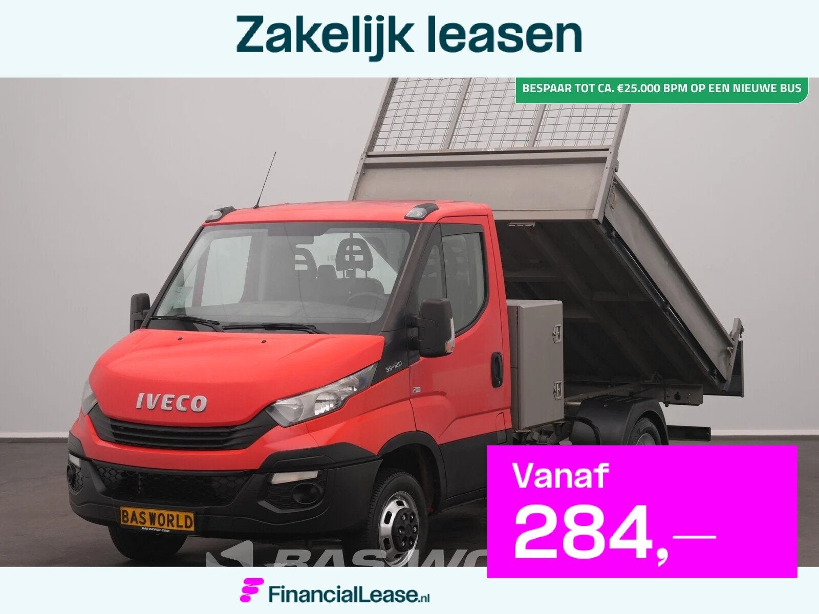 Iveco Daily 35C12 Kipper Tipper 3,5t Dubbellucht met Kist Tr, Gebruikt, Euro 6, Iveco, Leder