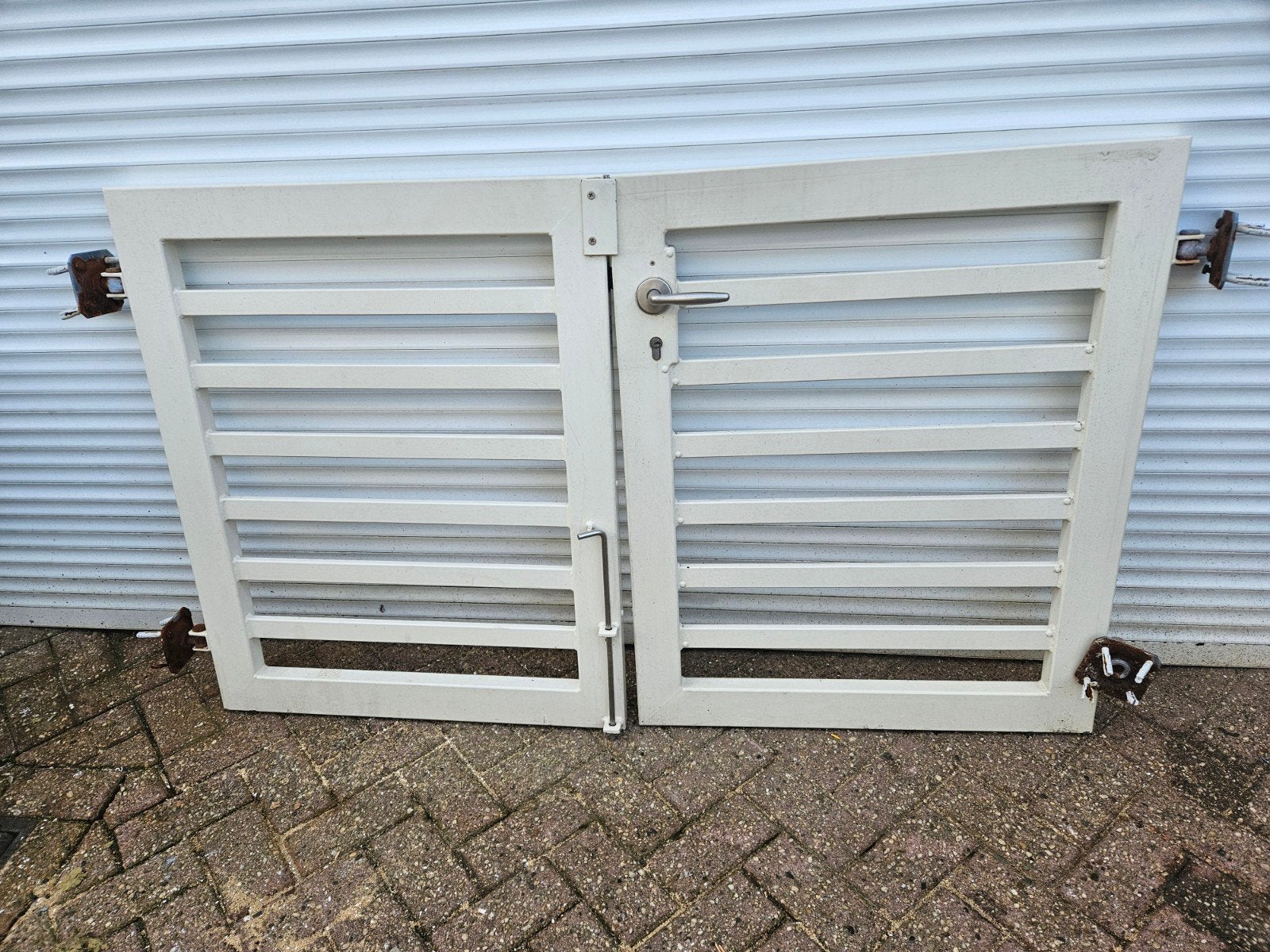 Tuinpoort - Wit - Met slot en scharnieren, Ophalen, Met poort, Gebruikt, Tuinhek