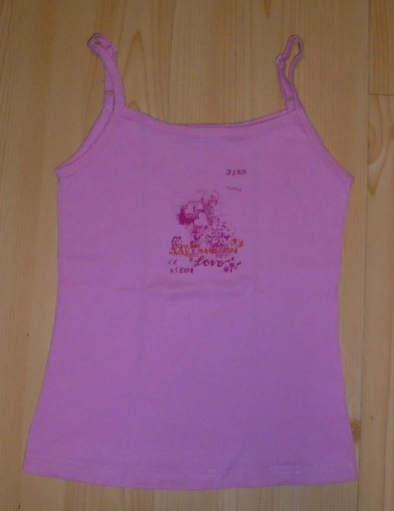 Mexx roze topje maat 134/140 met opdruk en verstelbare, Kinderen en Baby's, Kinderkleding | Maat 134, Mexx, Gebruikt, Meisje, Ophalen of Verzenden