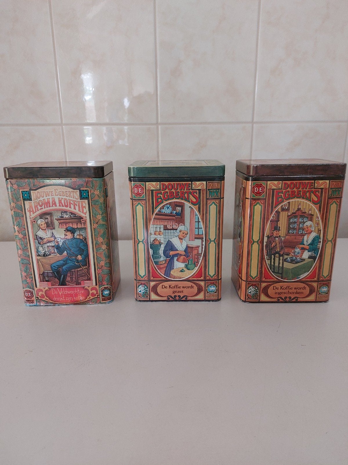 Vintage Douwe Egberts Koffieblikken - Set van 3, Antiek en Kunst, Ophalen of Verzenden