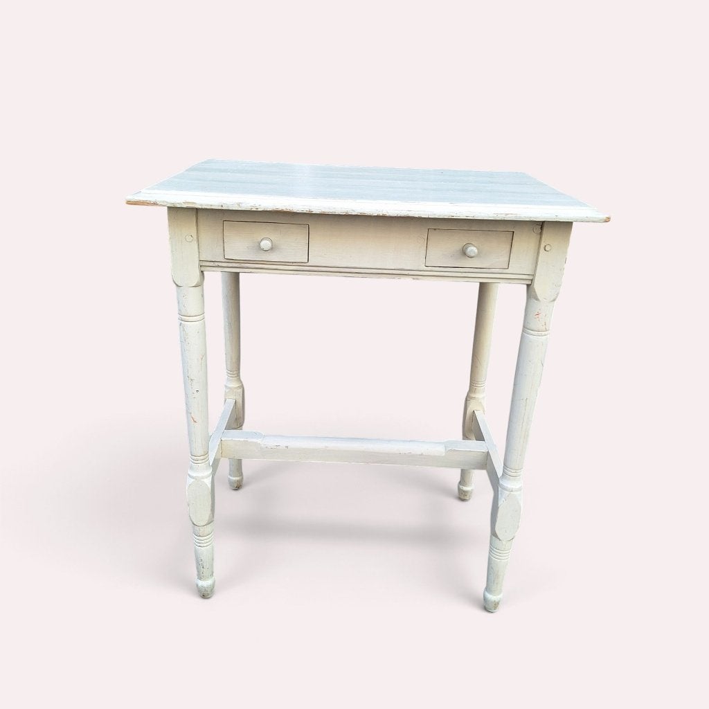 Vintage bijzettafel met lade - wit geverfd, Antiek en Kunst, Ophalen