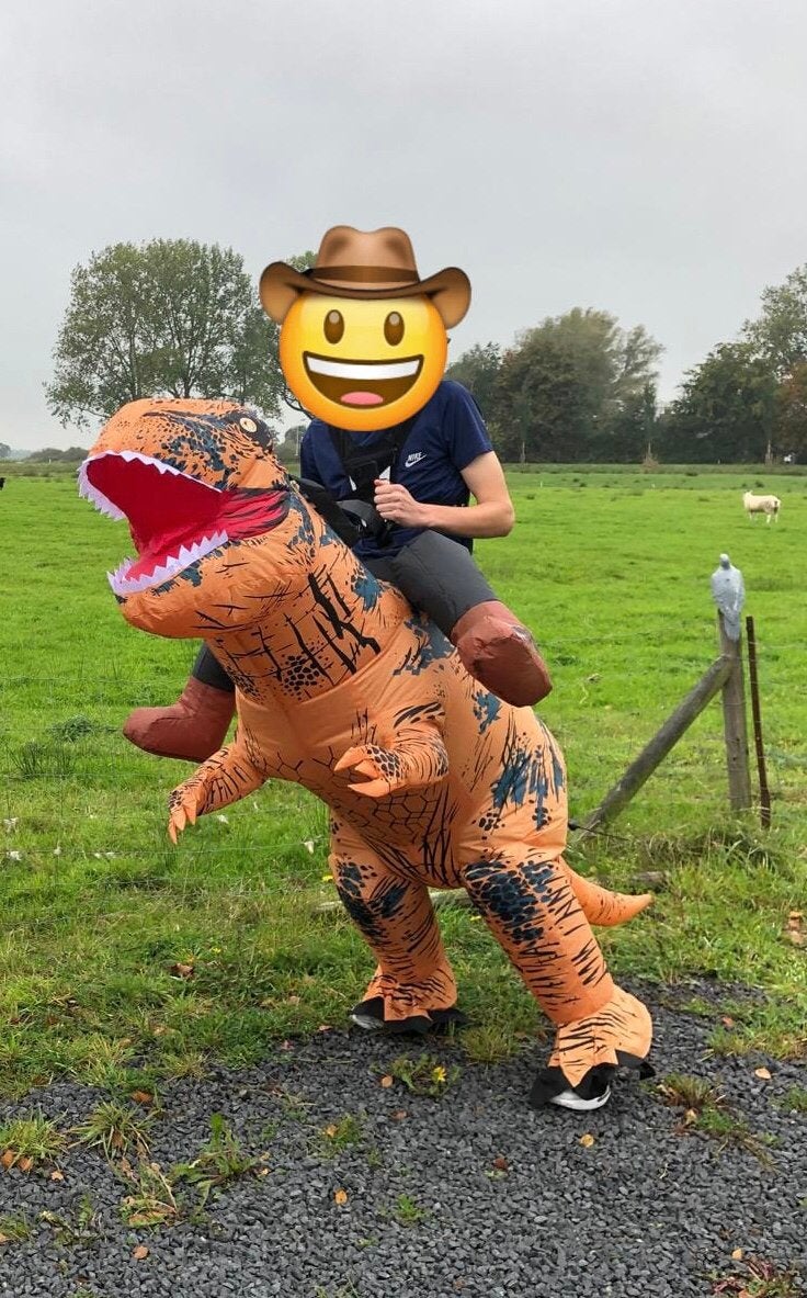 Opblaasbaar Feestpak Dino/Dinosaurus T-Rex, Kleding | Heren, Carnavalskleding en Feestkleding, Ophalen of Verzenden, Nieuw, Overige maten