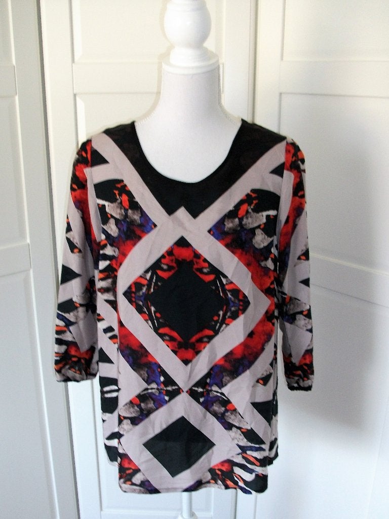 Imitz nieuwe print tuniek top, maat 38 M (kan ook voor L), Kleding | Dames, Maat 38/40 (M), Zwart, Nieuw, Imitz
