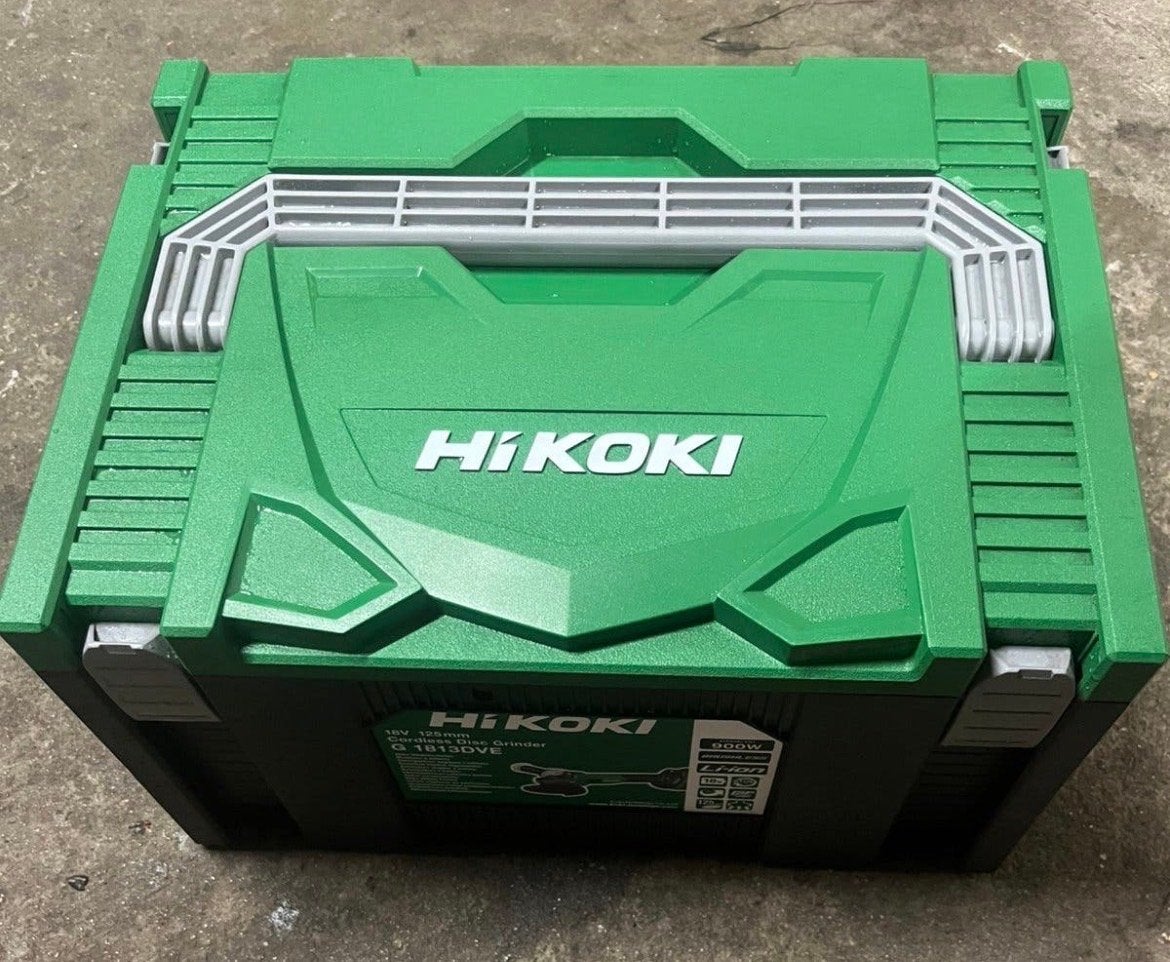 Hikoki G18DBBLW2Z Haakse Accu Slijper Set (3x 5Ah accu), Ophalen of Verzenden, Gebruikt, Haakse handslijpmachine
