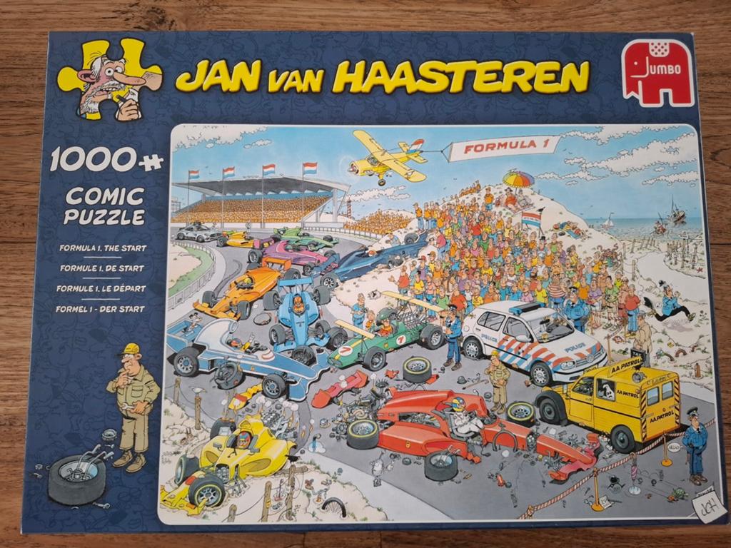 Jan van Haasteren Formule 1 De Start 1000 stukjes puzzel, Ophalen of Verzenden, 500 t/m 1500 stukjes, Gebruikt, Legpuzzel