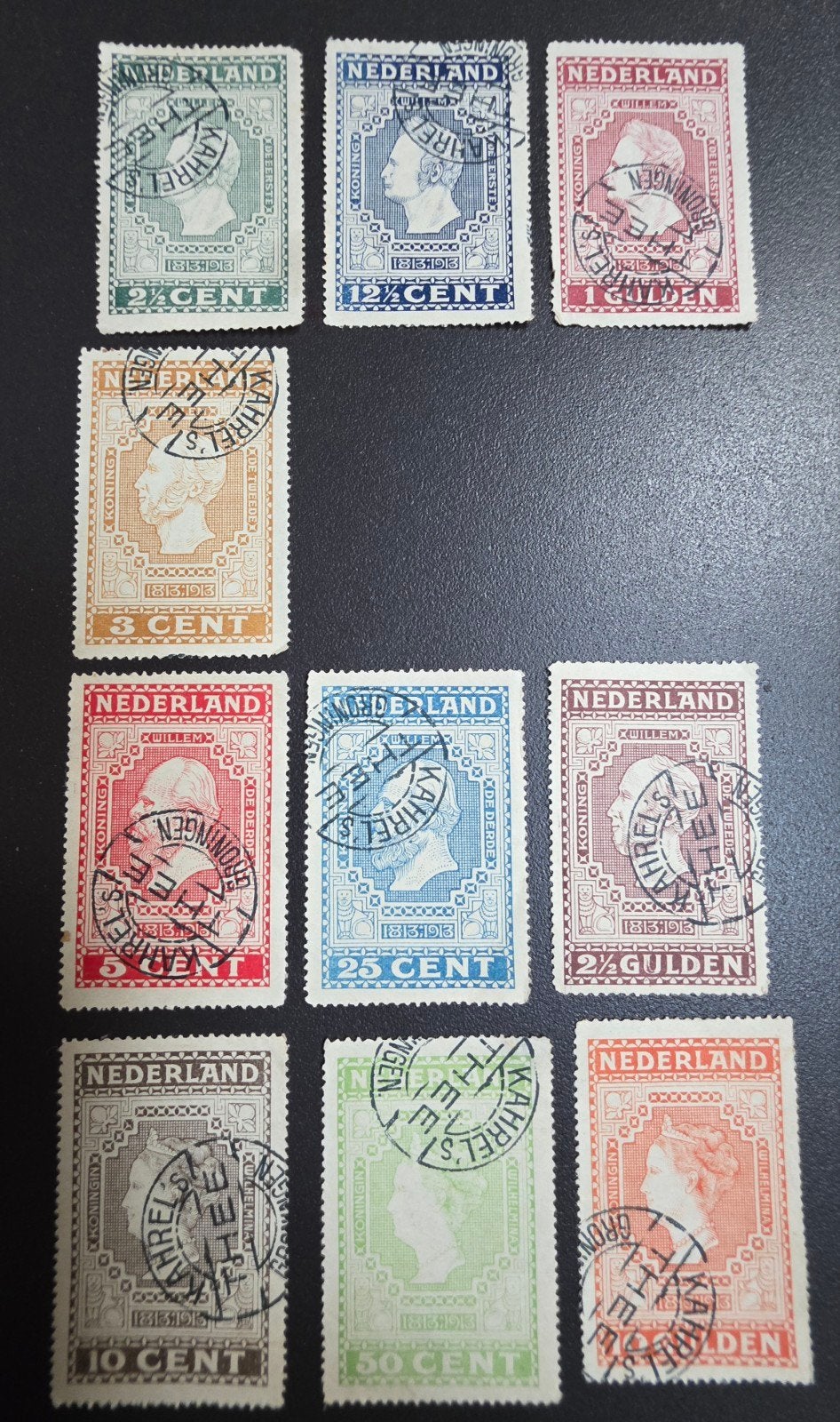 041) 10 ORIGINELE SLUITZEGELS KAHREL'S THEE, Verzenden, Gestempeld, Overige thema's