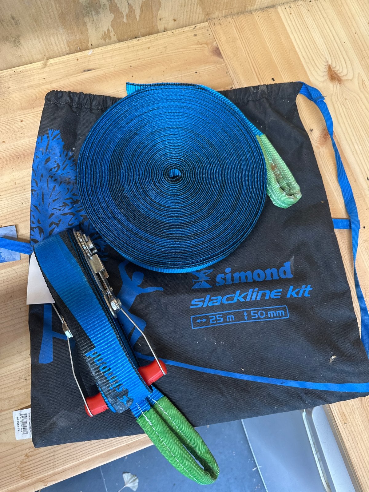 Simond Slackline Kit 25m 50mm - Compleet en Klaar voor Gebru, Ophalen of Verzenden, Zo goed als nieuw