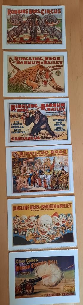 6 CIRCUS KAARTEN, Ophalen of Verzenden